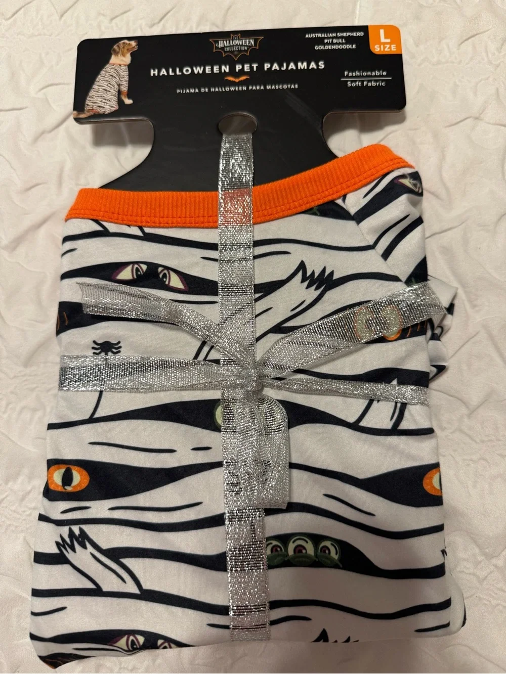 Halloween Mummy Pet Pajamas - Orange Trim